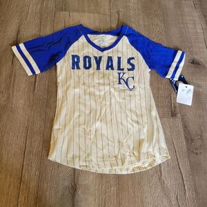 Kids Royals Blue and Cream Raglan Shirt